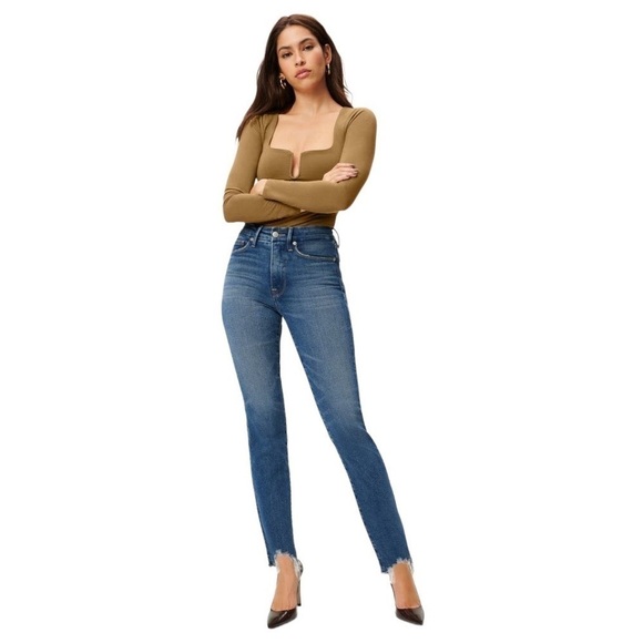 Good Legs High Waist Chew Hem Ankle Cigarette Jeans - Picture 1 of 7